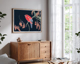 Itō Jakuchū - Vogel auf schwarzem Hintergrund