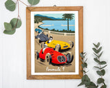 Pierre Fix-Masseau - Art Deco Werbeplakat - Formel 1 Côte d'Azur
