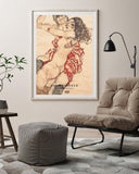 Egon Schiele - Museum-Poster II Zwei Sich Umarmende Frauen