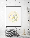 Gelber Vogel, Süße Wasserfarben-Zeichnung, Kinder und Baby Dekoration