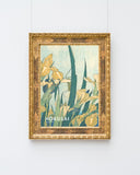 Katsushika Hokusai - Museum-Poster II Grashüpfer Und Iris (Gelbe Blumen)