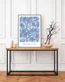 William Morris Jagd - Museum-Poster Rosen und Vögel in blau