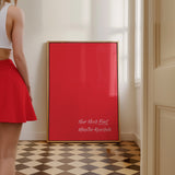 Freu dich nicht zu spät in Rot Poster