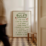 Christmas Rules Poster in Grün